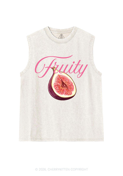 Fruity Fig Pride Y2K Washed Muscle Tank Cherrykitten