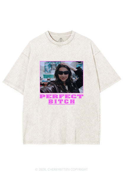Custom Perfect Bxxch Y2K Shirts Washed Tee Cherrykitten