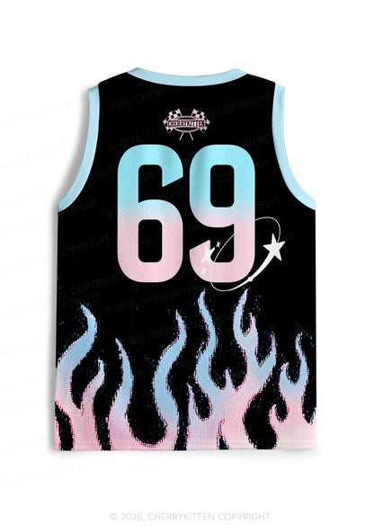 Transgirls Are Hot Flame Pride Y2K Sport Jersey Tank Cherrykitten