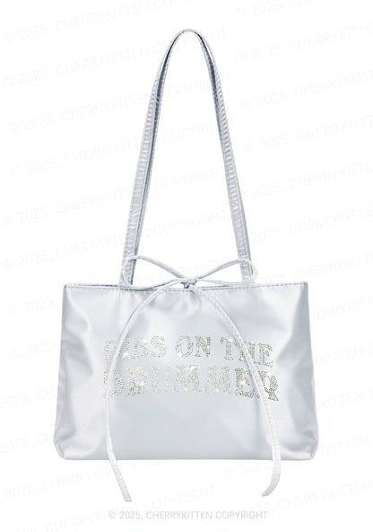 Rhinestone Dibs On The Drummer Y2K Satin Bags Cherrykitten