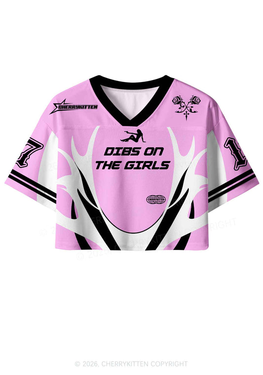 Dibs On The Girls Pride Y2K Crop Sport Jersey Shirts Cherrykitten