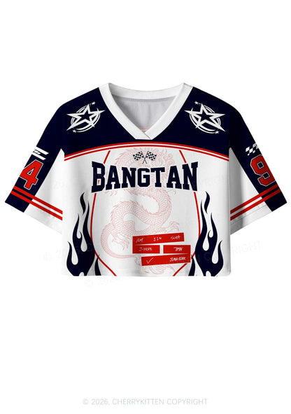 Kpop Red Dragon Y2K Crop Sport Jersey Shirts Cherrykitten