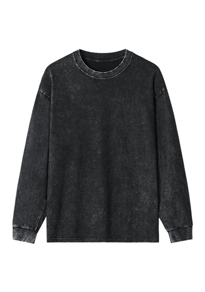 Plain Y2K Washed Long Sleeves Cherrykitten