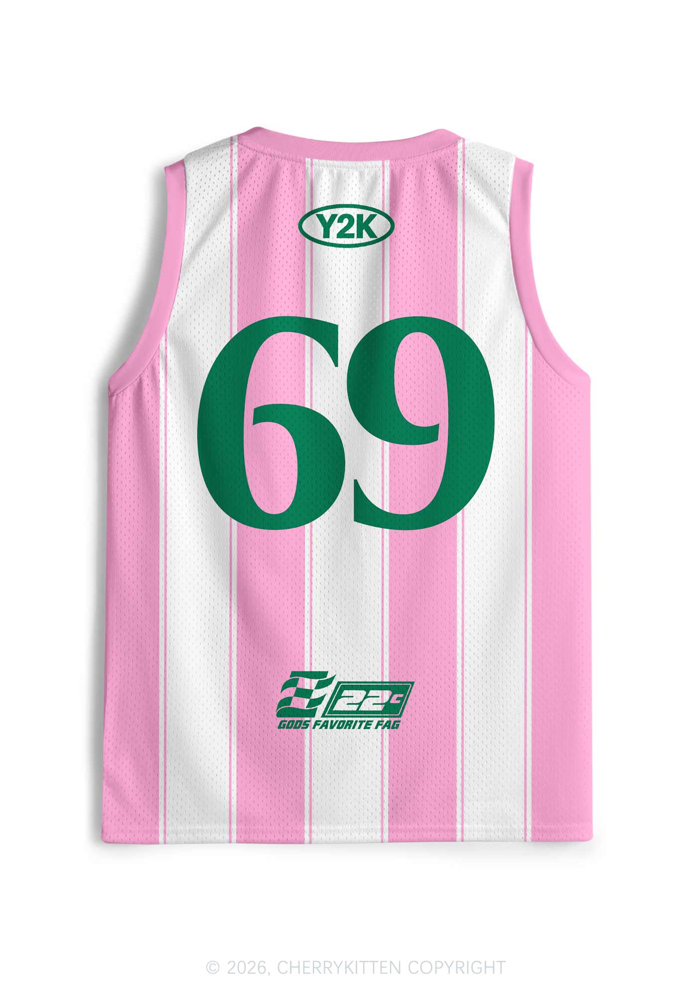 Deep Green Gods Favorite Fag Pride Y2K Sport Jersey Tank Cherrykitten