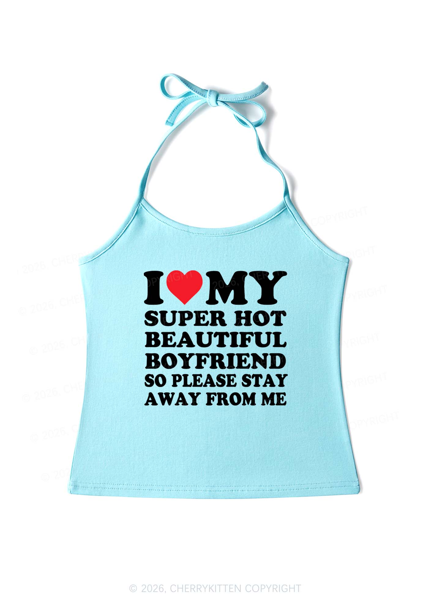 My Super Hot Boyfriend Y2K Halter Neck Cami Cherrykitten