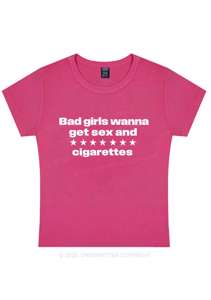 Wanna Sxx Cigarettes Y2K Baby Tee Cherrykitten