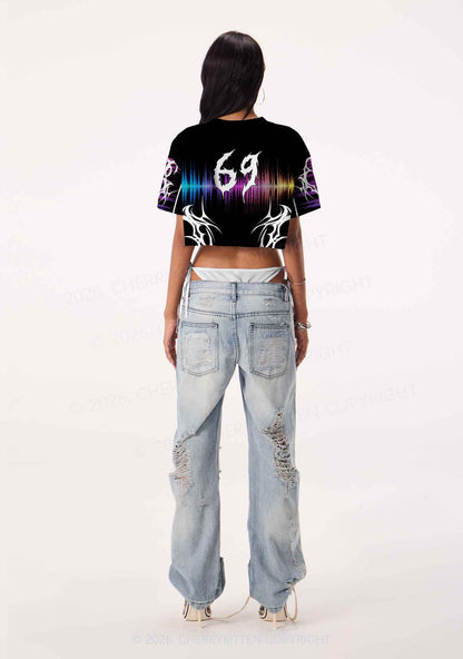 House Music Y2K Crop Sport Jersey Shirts Cherrykitten