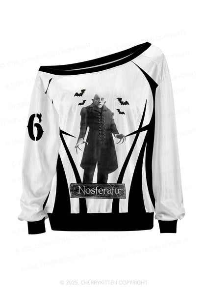 Halloween Custom Bat Monster Y2K Off Shoulder Long Sleeve Sport Jersey Shirts Cherrykitten