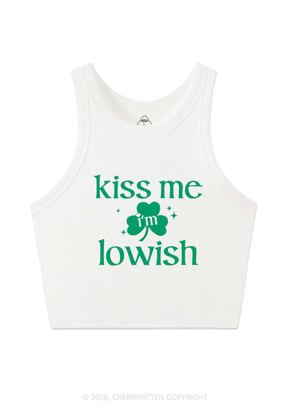Kiss Me Im Iowish St Patricks Y2K Crop Tank Top Cherrykitten