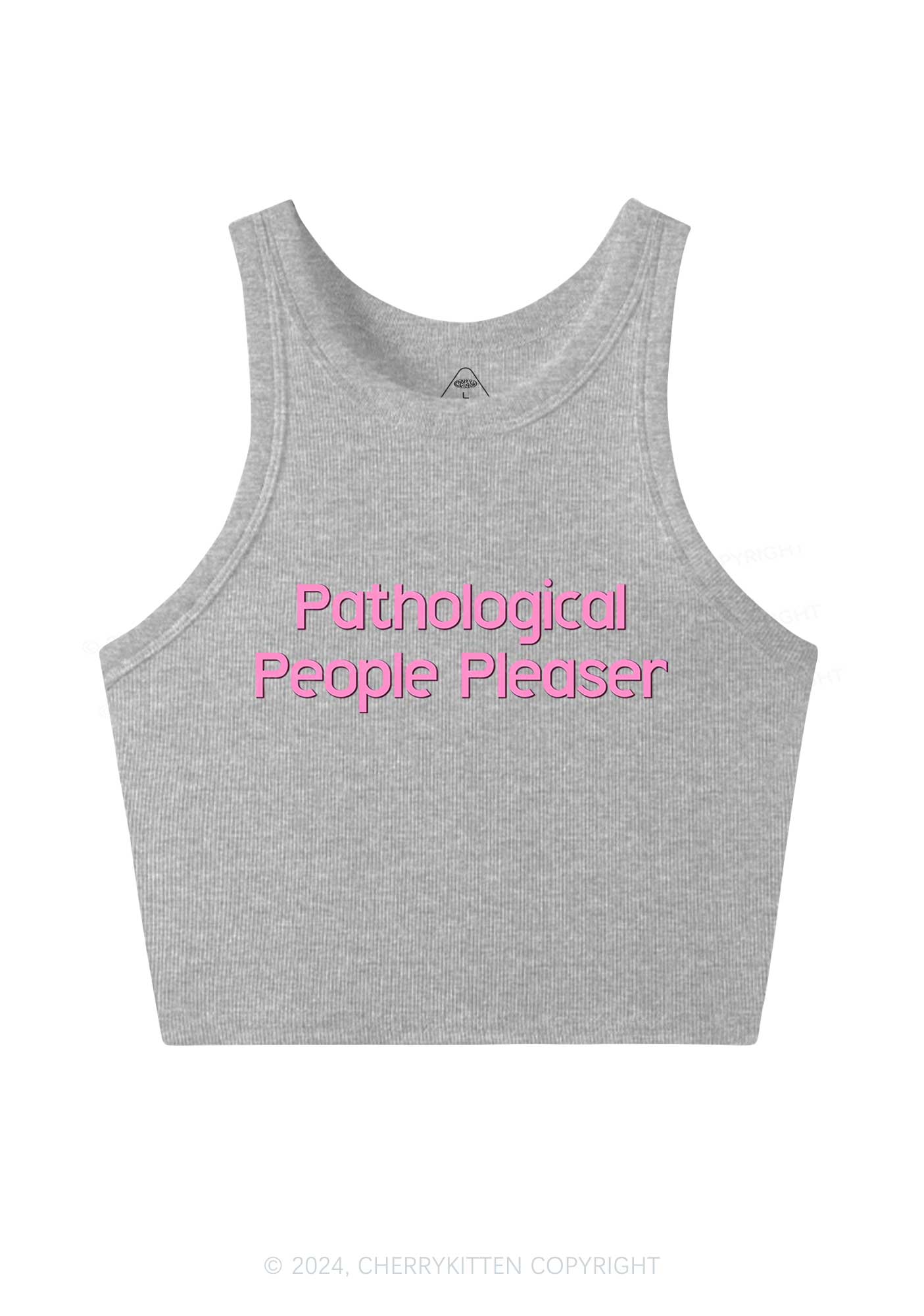 Pathological People Pleaser Y2K Crop Tank Top Cherrykitten