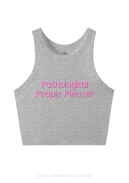 Pathological People Pleaser Y2K Crop Tank Top Cherrykitten
