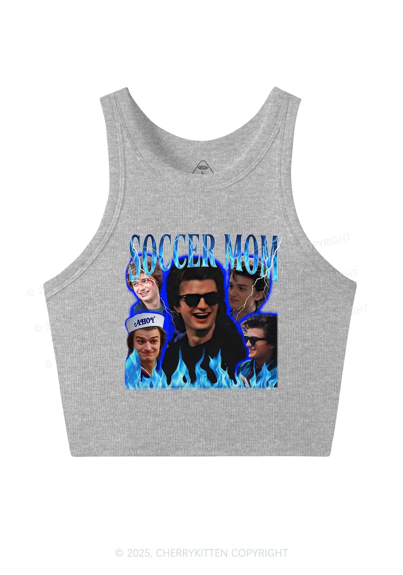 Blue Soccer Mom Y2K Crop Tank Top Cherrykitten
