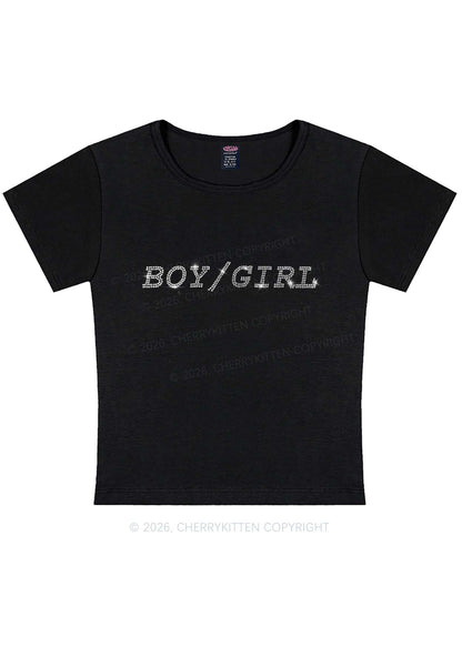 Rhinestone Boy Or Girl Pride Y2K Baby Tee Cherrykitten