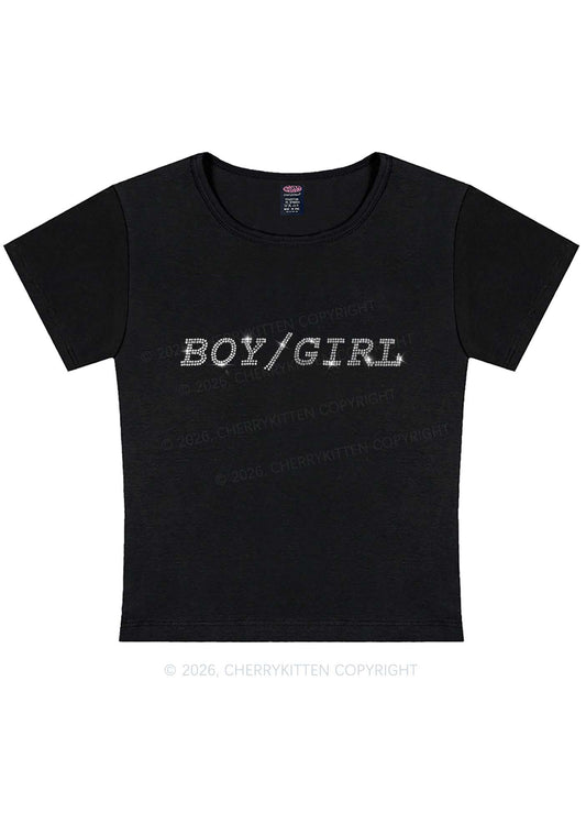 Rhinestone Boy Or Girl Pride Y2K Baby Tee Cherrykitten