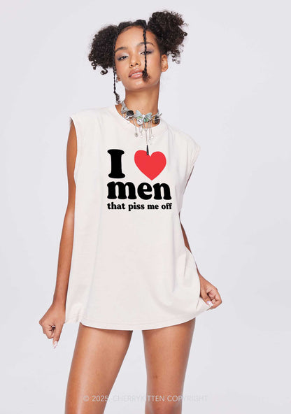 I Love Men Piss Me Off Y2K Washed Muscle Tank Cherrykitten