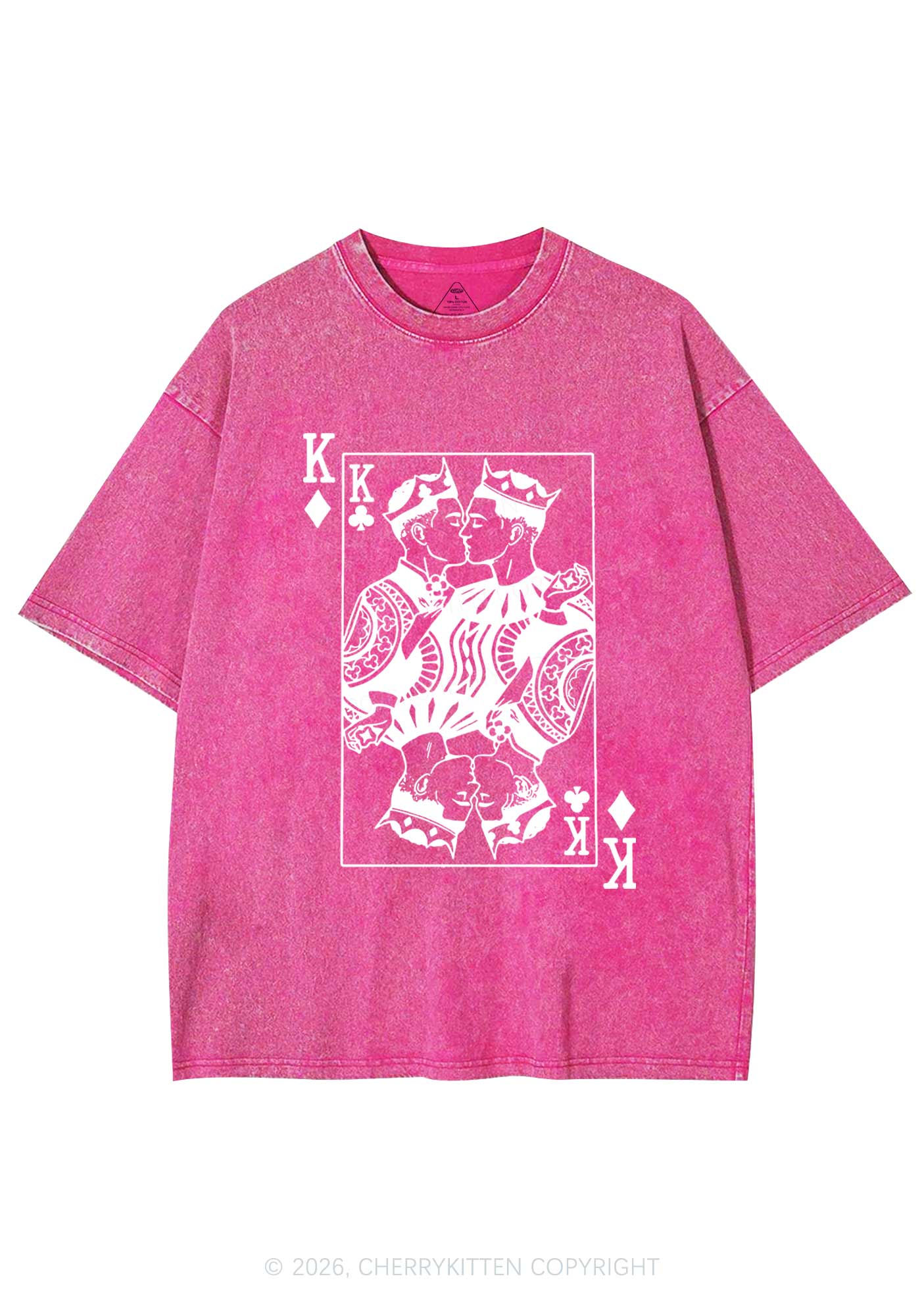Pink Gay King Pride Y2K Shirts Washed Tee Cherrykitten