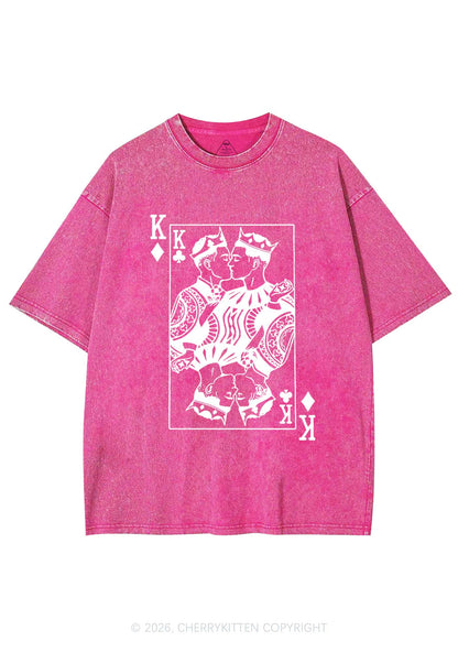 Pink Gay King Pride Y2K Shirts Washed Tee Cherrykitten