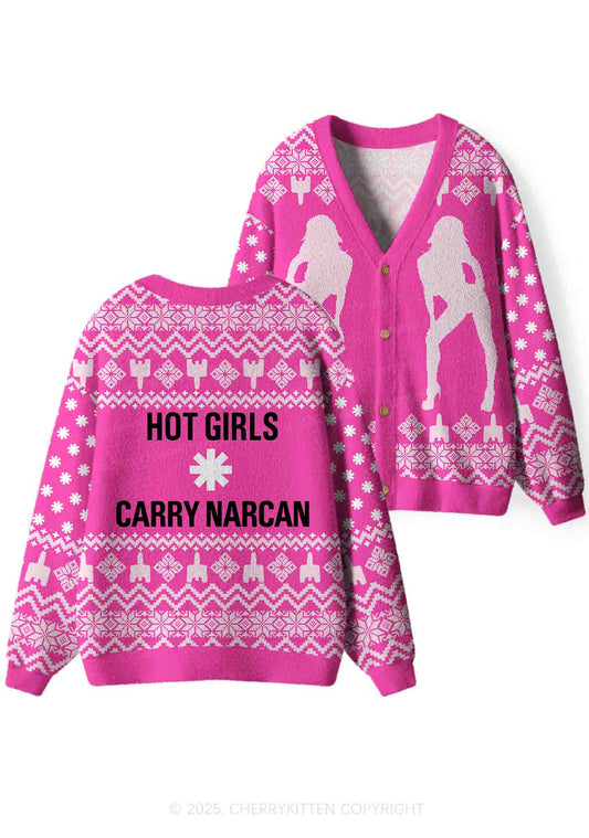 Hot Girls Carry Nxrcan Y2K Christmas Cardigan Knit Sweatshirt Cherrykitten