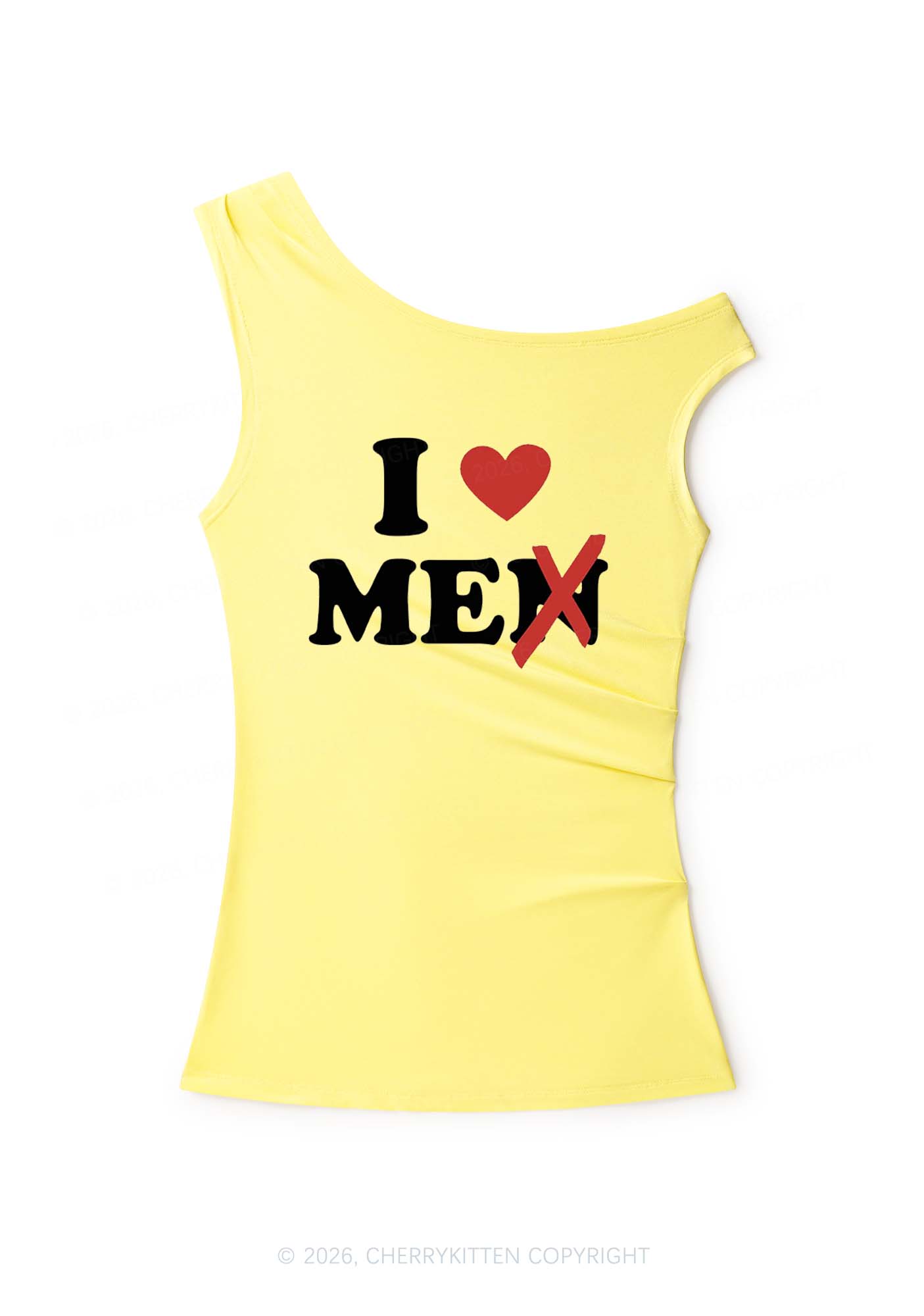 Love Me Not Men Y2K Off Shoulder Tank Top Cherrykitten