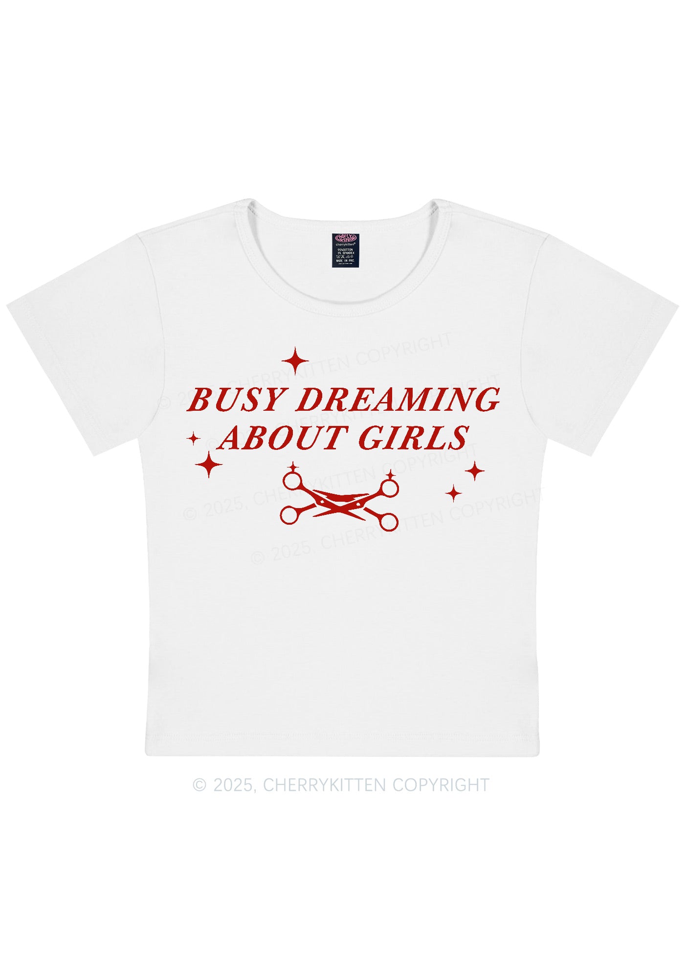 Busy Dreaming About Girls Pride Y2K Baby Tee Cherrykitten