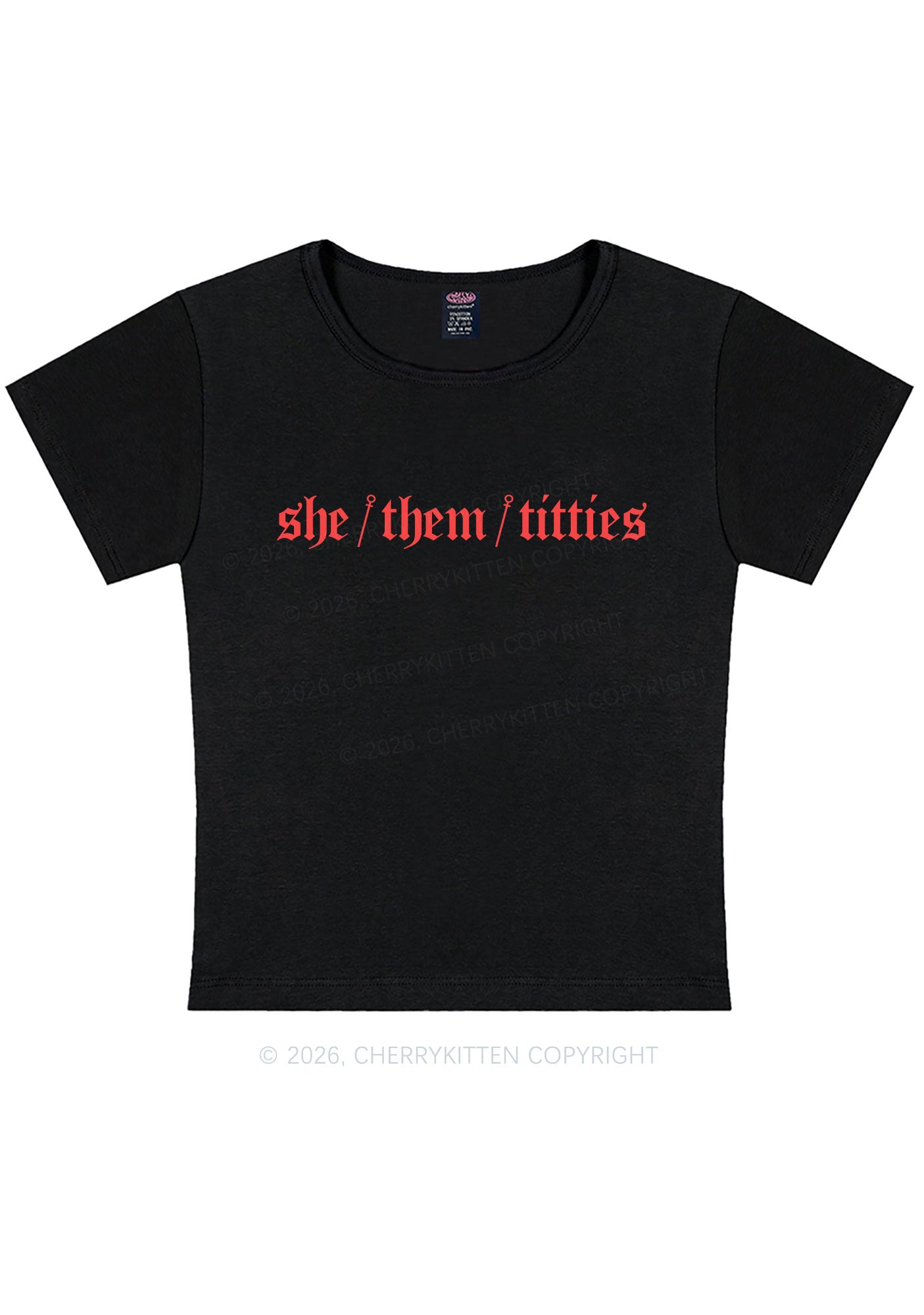 She Them Txtties Pride Y2K Baby Tee Cherrykitten