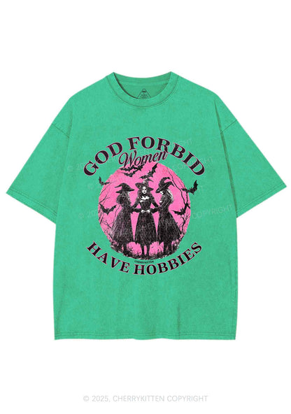 Halloween God Forbid Women Hobbies Y2K Shirts Washed Tee Cherrykitten