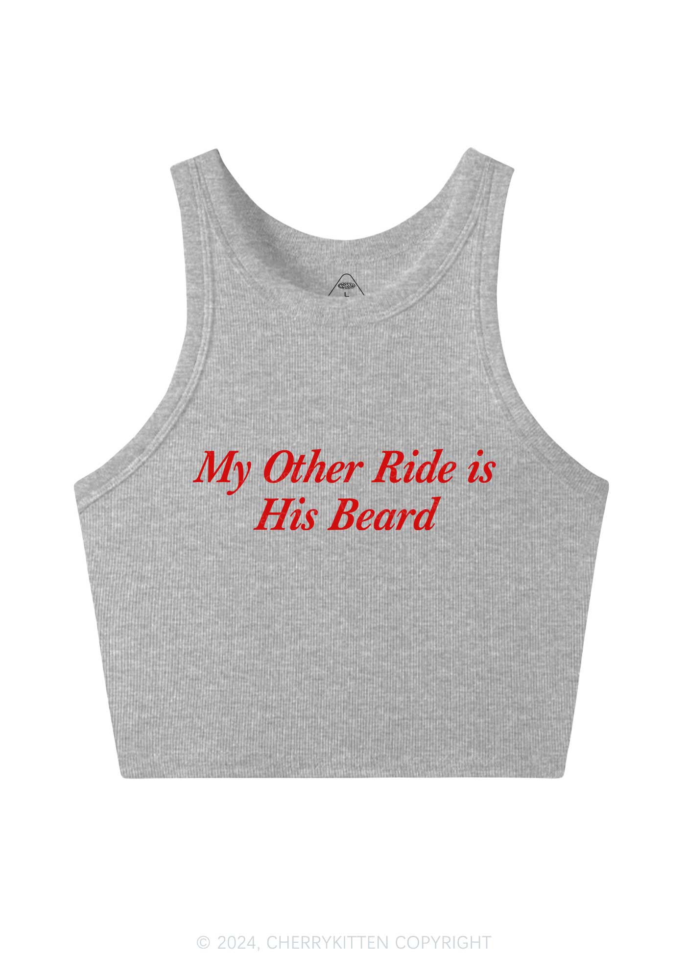 Ride His Beard Y2K Crop Tank Top Cherrykitten
