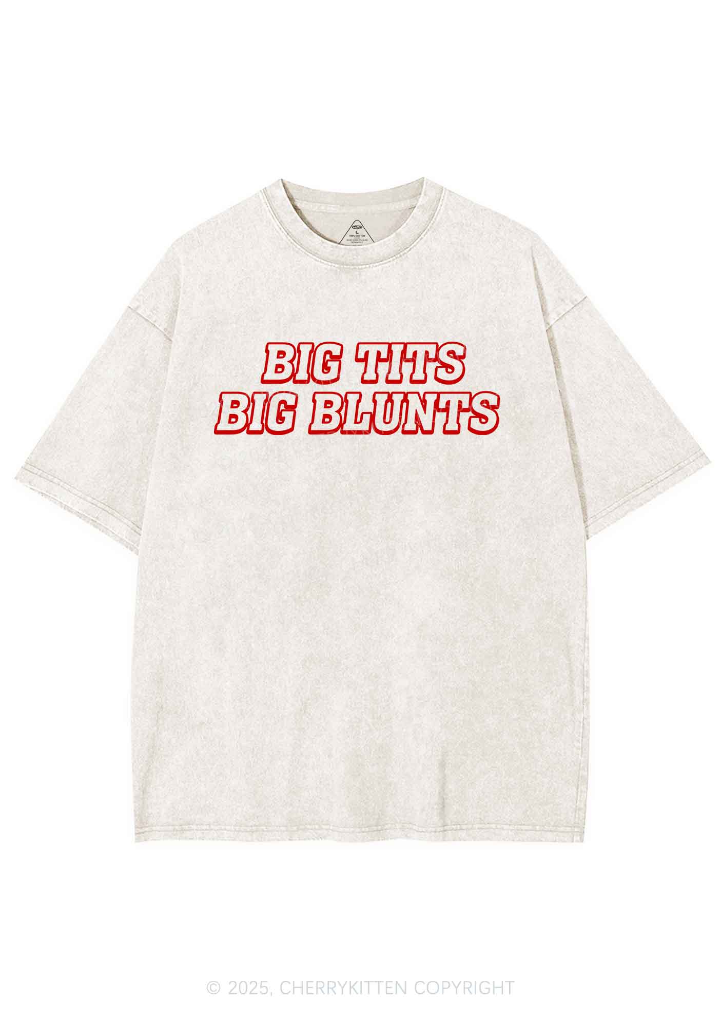 Big Txts Big Blunts Y2K Shirts Washed Tee Cherrykitten