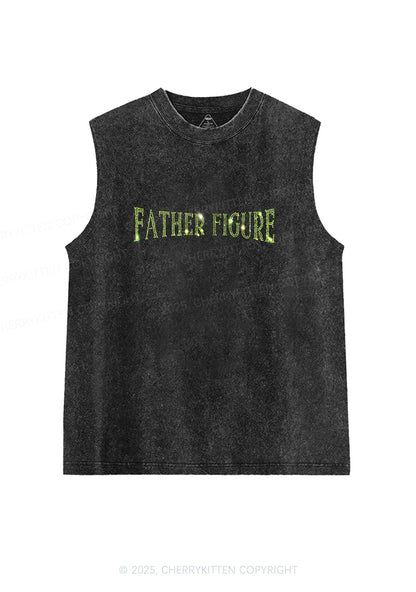 Rhinestone Father Figure Y2K Washed Muscle Tank Cherrykitten