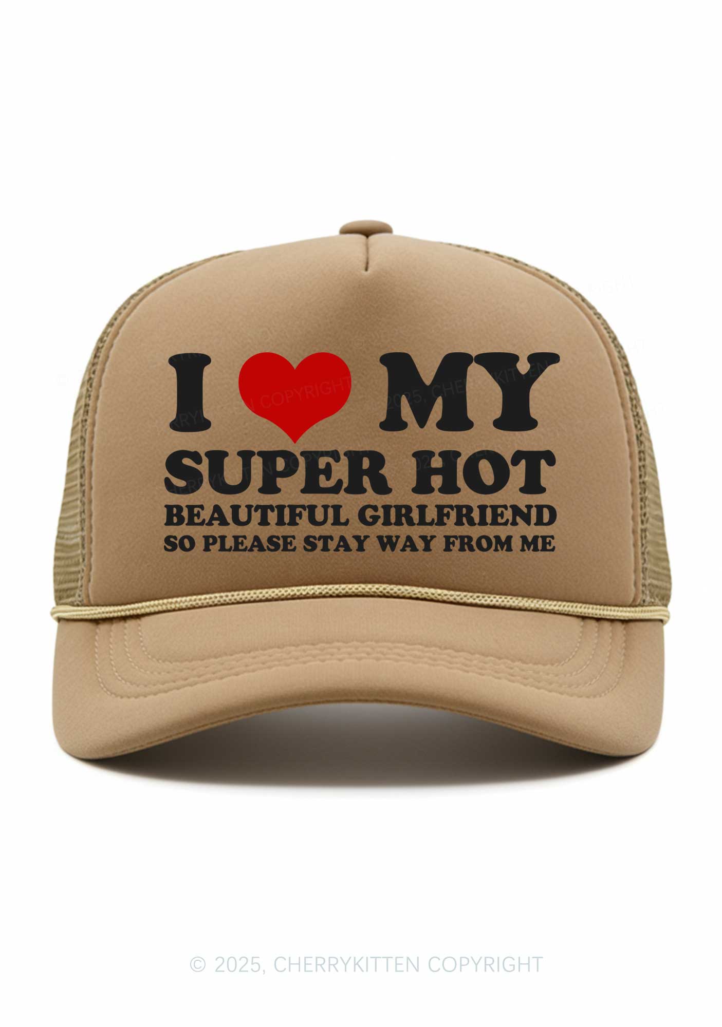 Love My Super Hot GF Valentine's Day Y2K Trucker Hat Cherrykitten