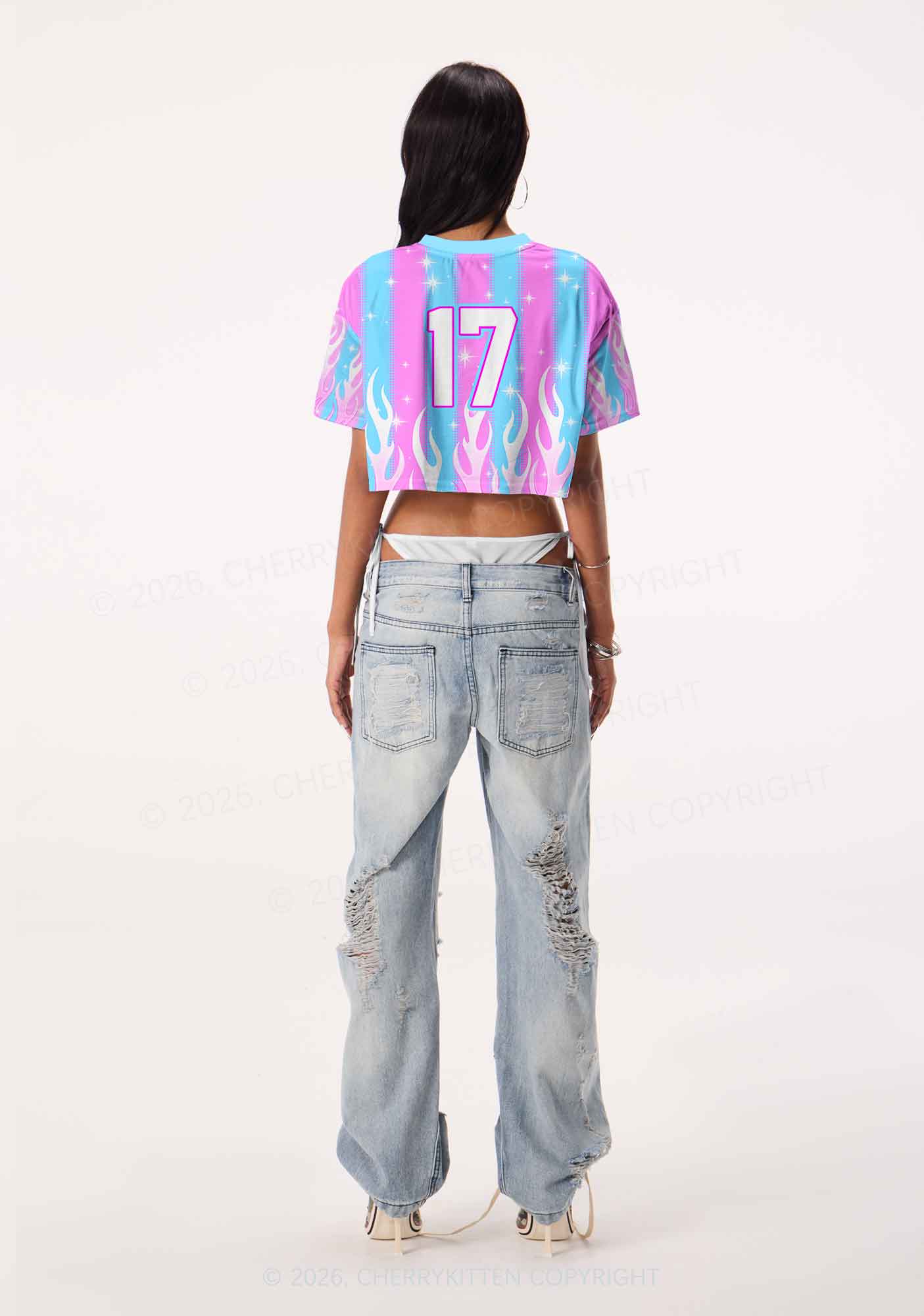 Dibs On The DJ Y2K Crop Sport Jersey Shirts Cherrykitten