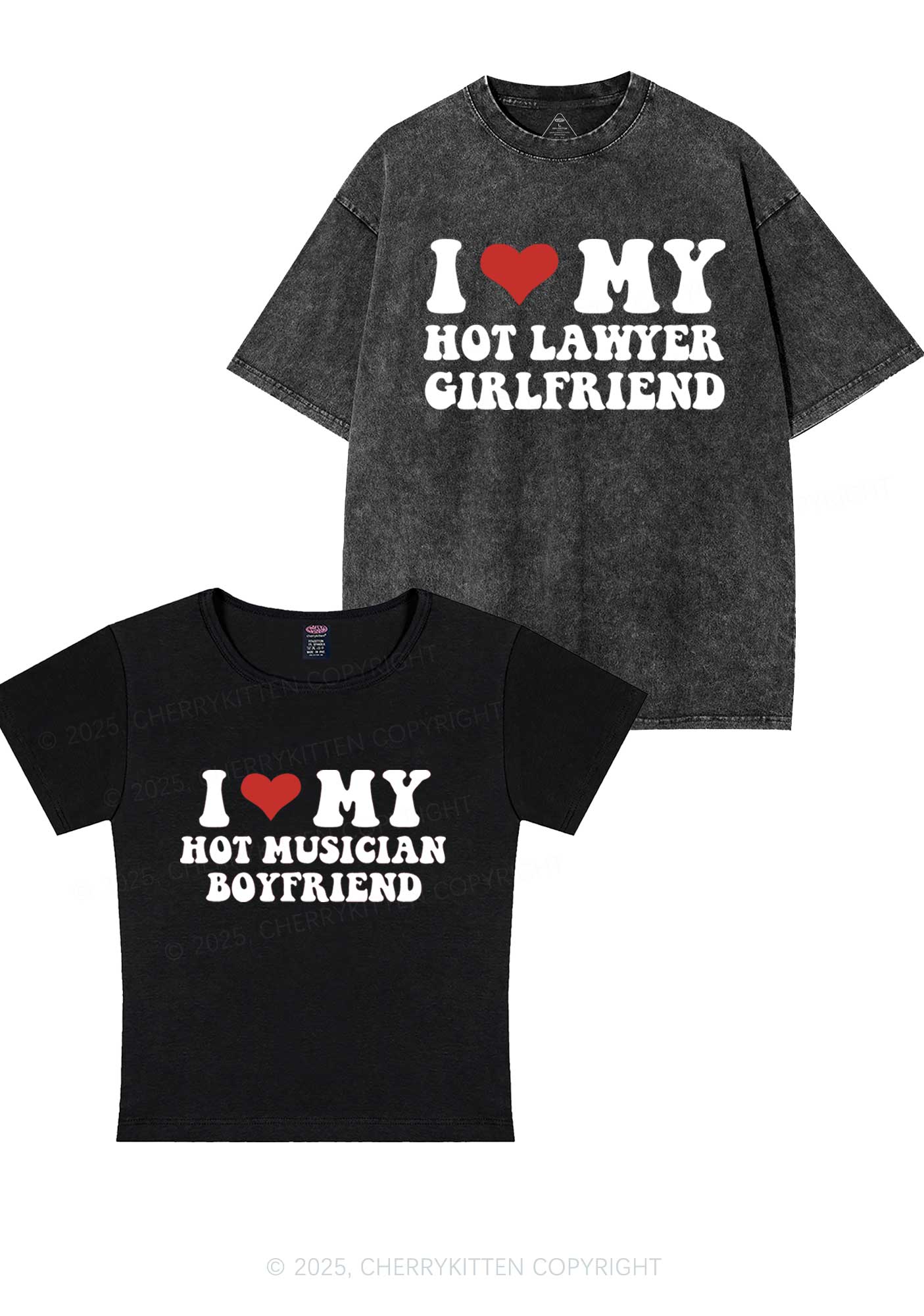 Custom My Hot Lawyer GF Y2K Valentine's Day Couple Shirt Cherrykitten