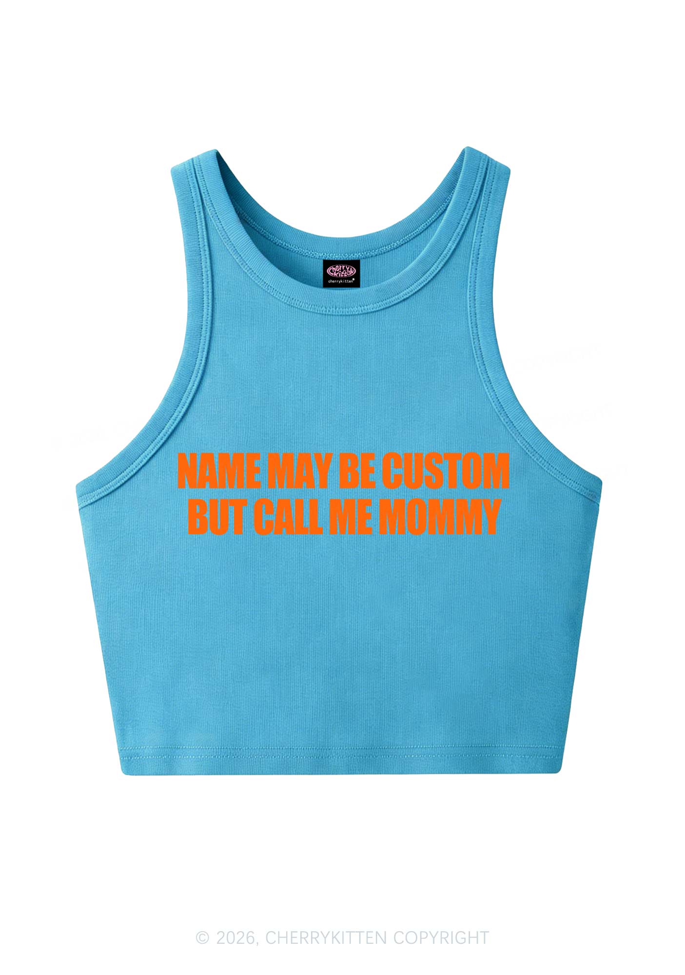 Custom Name Call Me Mommy Y2K Crop Tank Top Cherrykitten