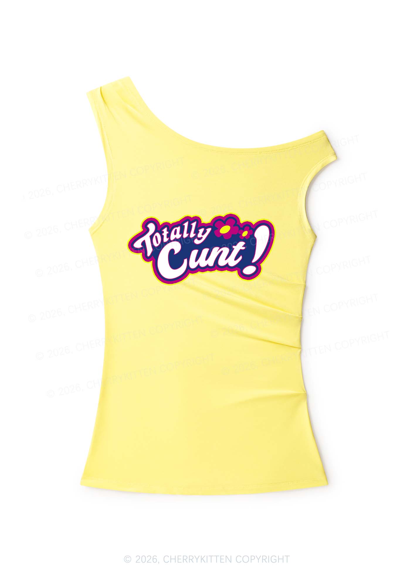 Totally Cxxt Y2K Off Shoulder Tank Top Cherrykitten