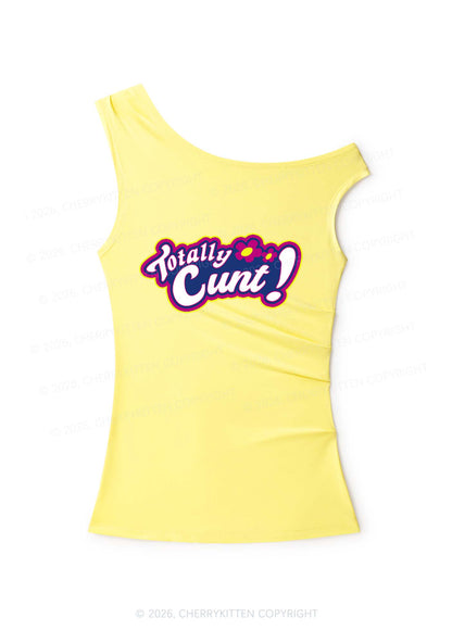Totally Cxxt Y2K Off Shoulder Tank Top Cherrykitten