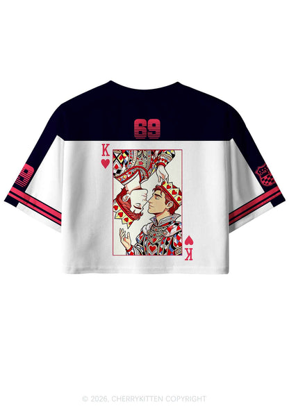 Red Heart King Pride Y2K Crop Sport Jersey Shirts Cherrykitten