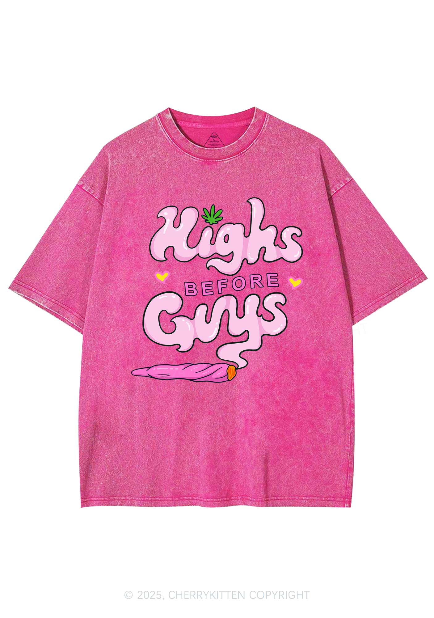 Highs Before Guys Y2K Shirts Washed Tee Cherrykitten