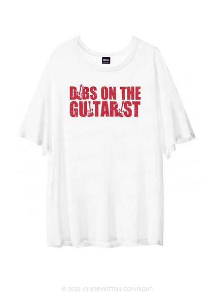 Dibs On The Guitarist Y2K Sheer Boyfriend Tee Cherrykitten