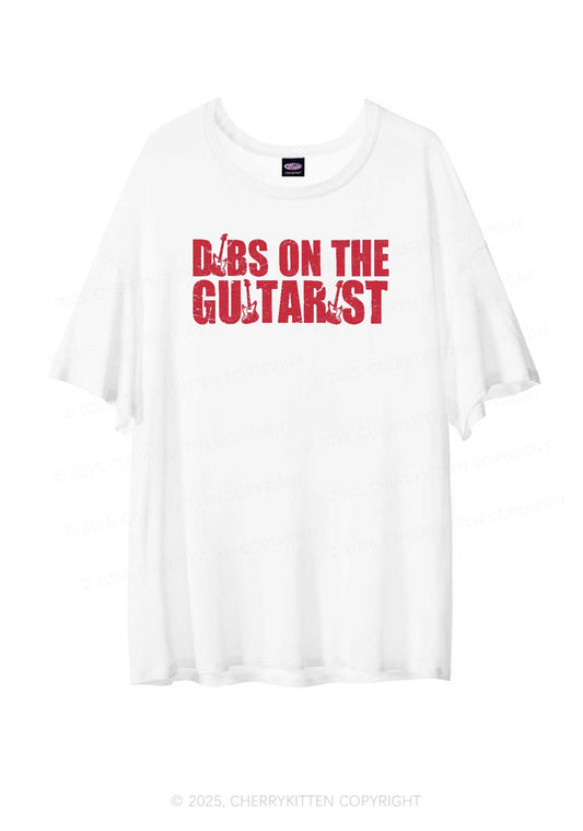 Dibs On The Guitarist Y2K Sheer Boyfriend Tee Cherrykitten