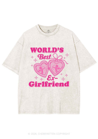 Worlds Best Ex GF Valentine's Day Y2K Shirts Washed Tee Cherrykitten