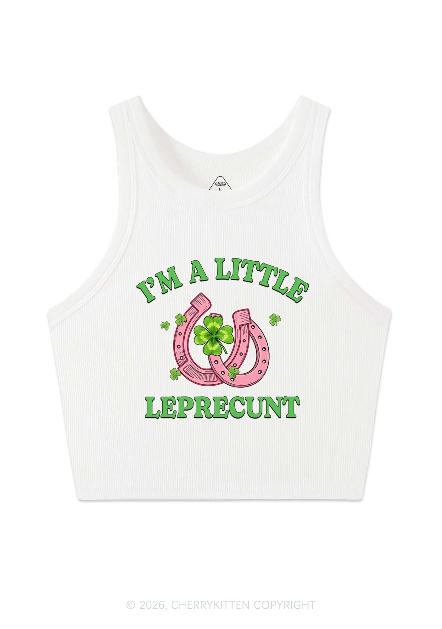 Im A Little Leprecxxt St Patricks Y2K Crop Tank Top Cherrykitten