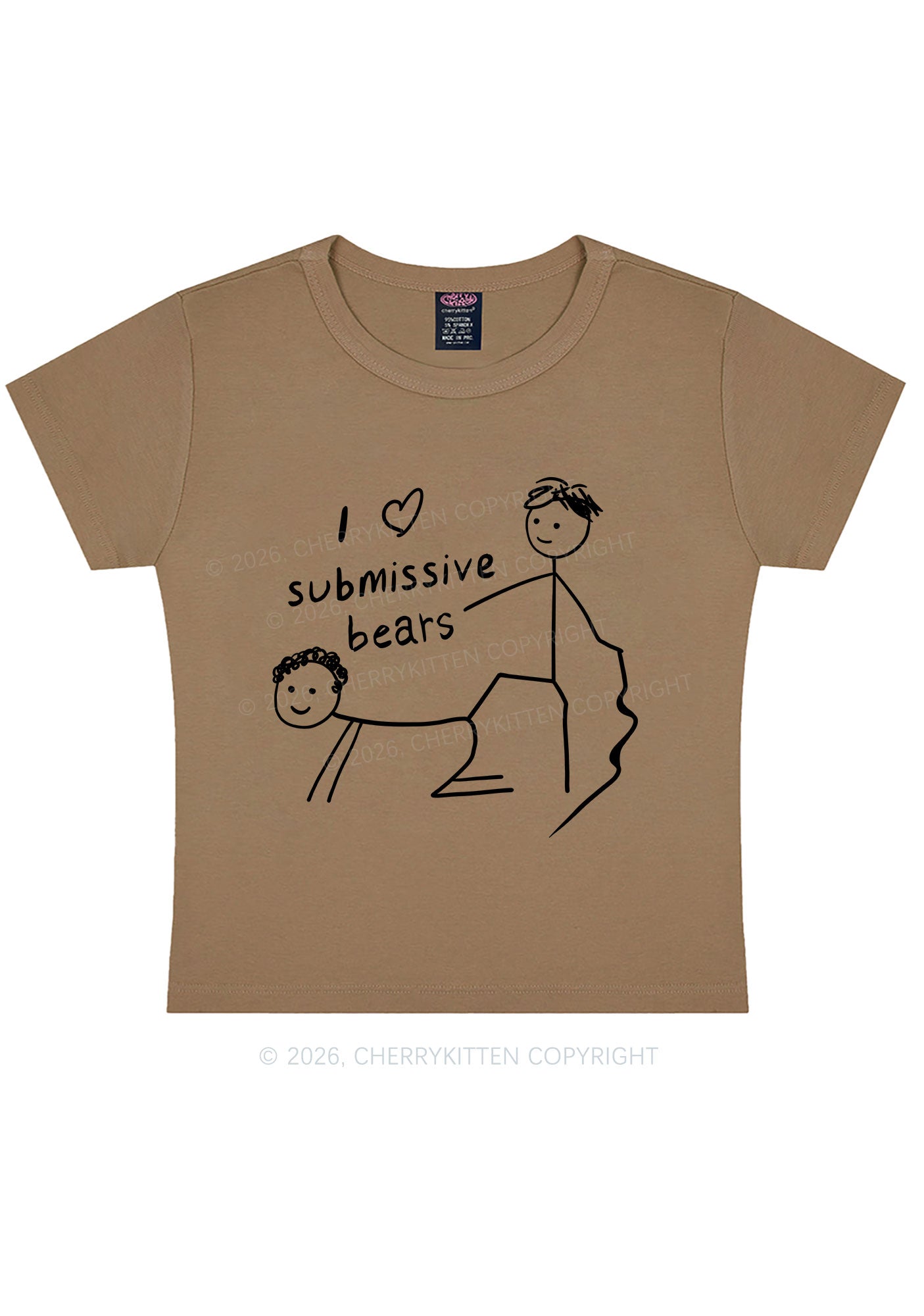 I Love S Bears Y2K Baby Tee Cherrykitten