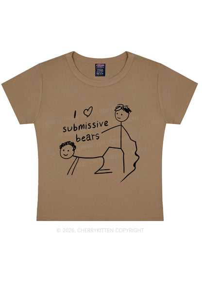 I Love S Bears Y2K Baby Tee Cherrykitten