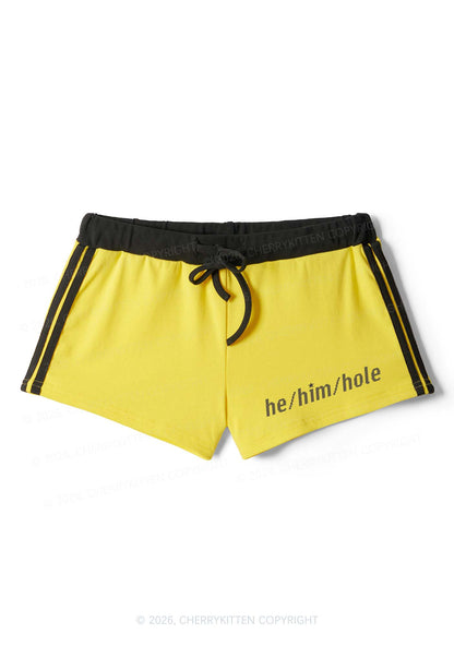 He Him Hole Pride Y2K Drawstring Mini Shorts Cherrykitten