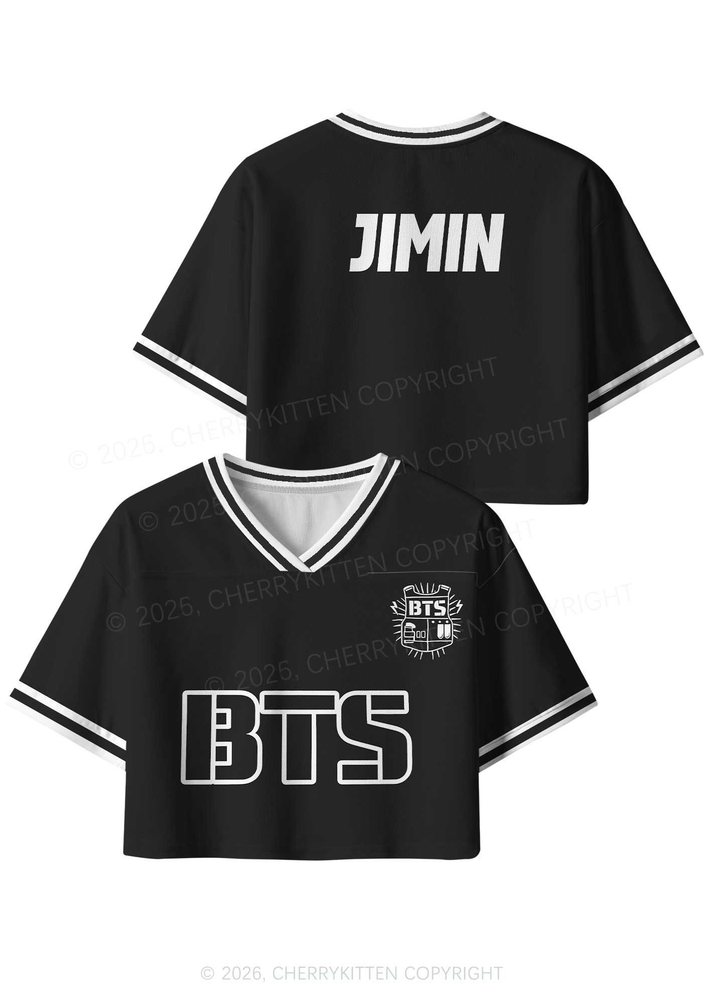 Black Kpop Members Y2K Crop Sport Jersey Shirts Cherrykitten