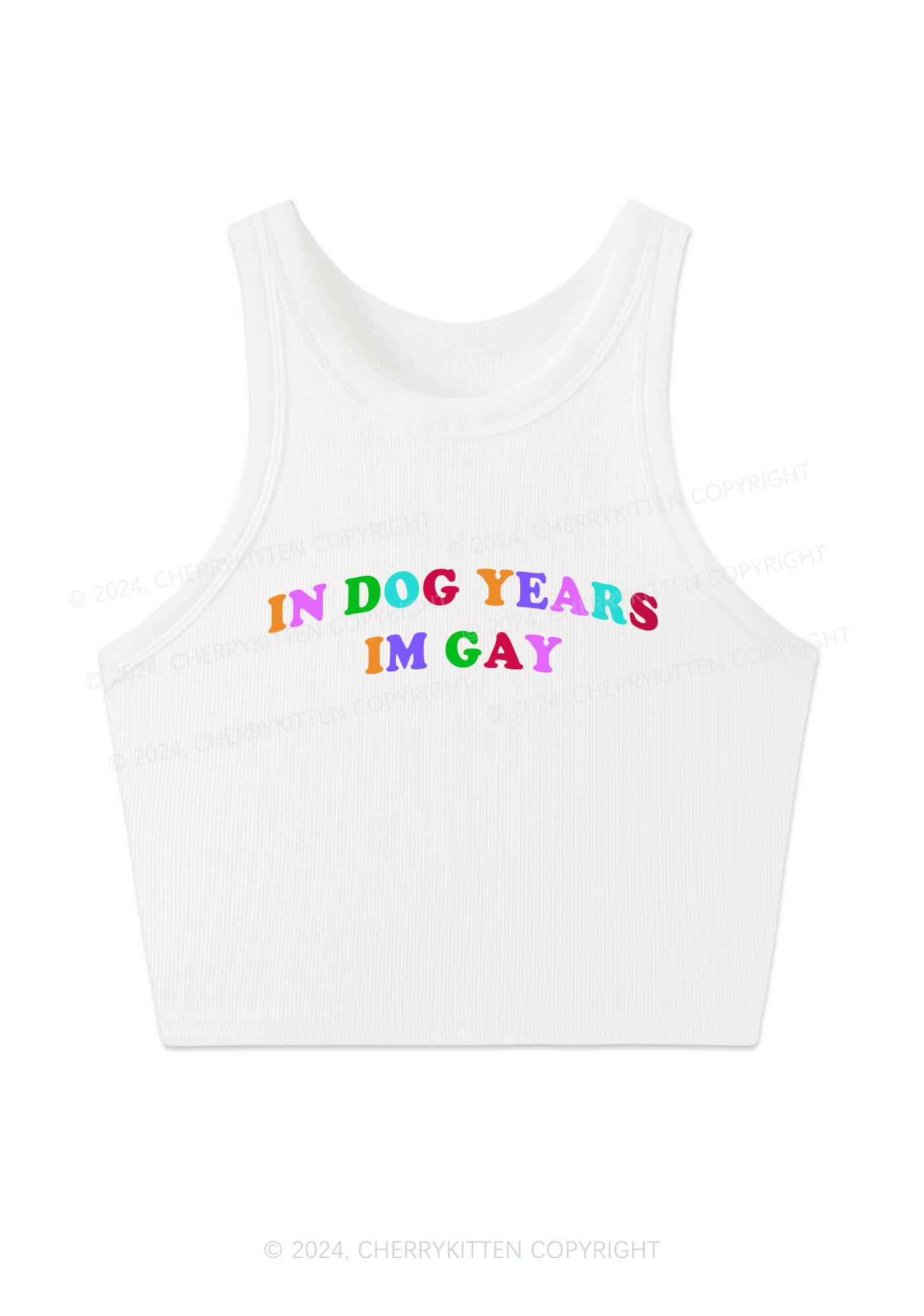 Dog Years Gay Y2K Crop Tank Top Cherrykitten