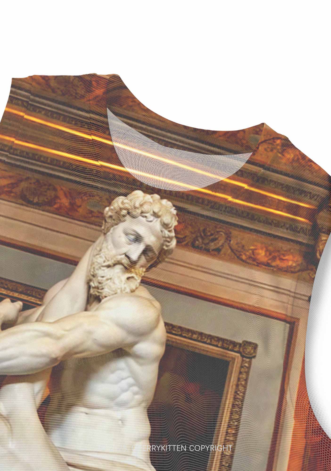 Statue Showdown Y2K Mesh Muscle Tank Cherrykitten