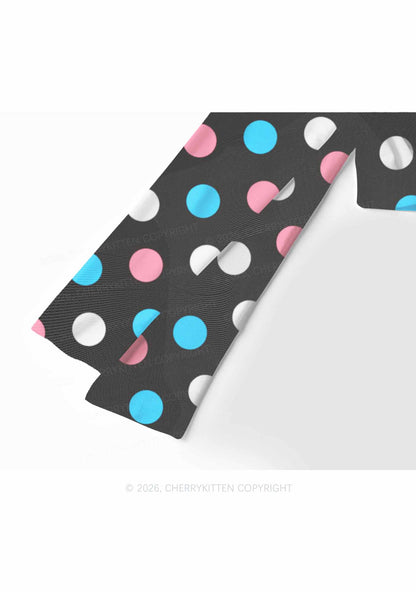 Trans Dots On Black Pride Y2K Mesh Long Sleeve Crop Top Cherrykitten