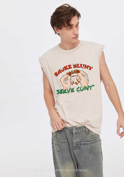 Christmas Smoke Blunt Y2K Washed Tank Cherrykitten