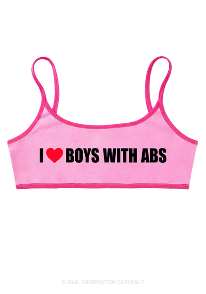 I Love Boys With ABS Y2K Super Crop Cami Cherrykitten